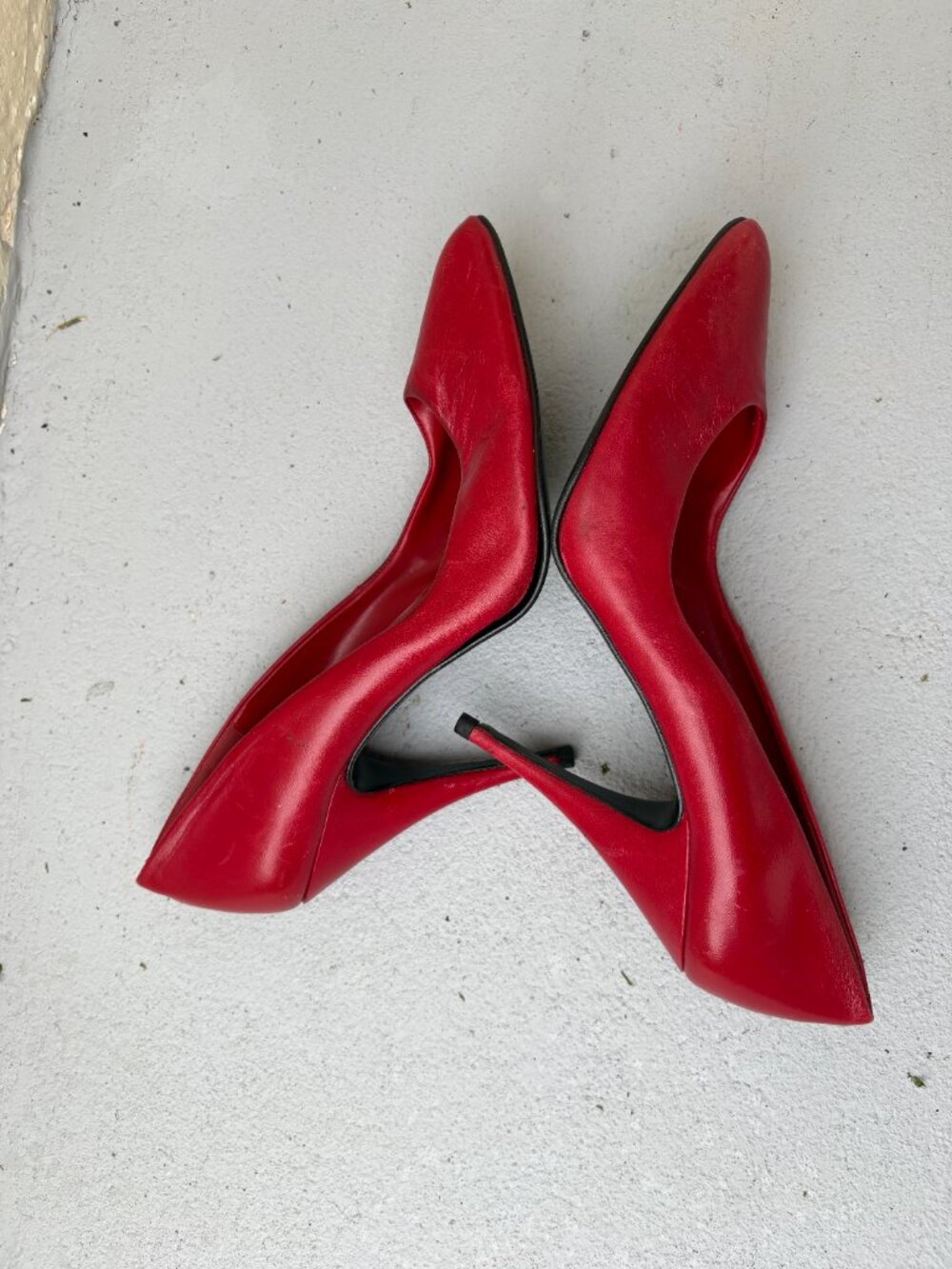Dolcis Women's Size 9 M Red Leather Pointed Toe High Heel Pumps Stiletto - Picture 2 of 11